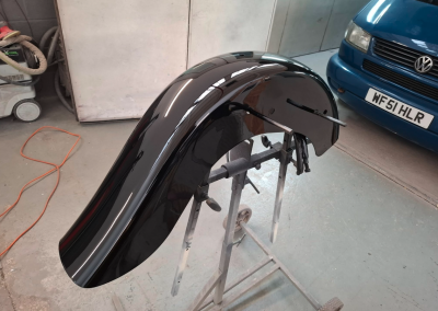 black motobike bumper painted side