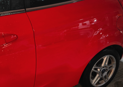 Red car bumber fixed