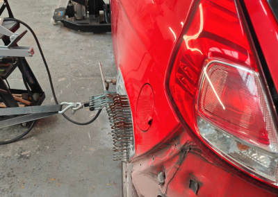 Red Car Bumber damage