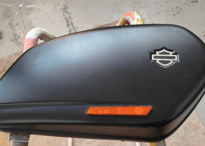 Motobike side luggae before painting