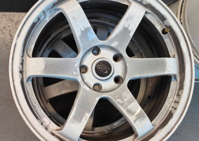 Alloy wheel before paint