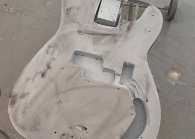 Guitar primed for paint
